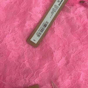 SKIMS Hot Pink Floral Lace Boyshort Set